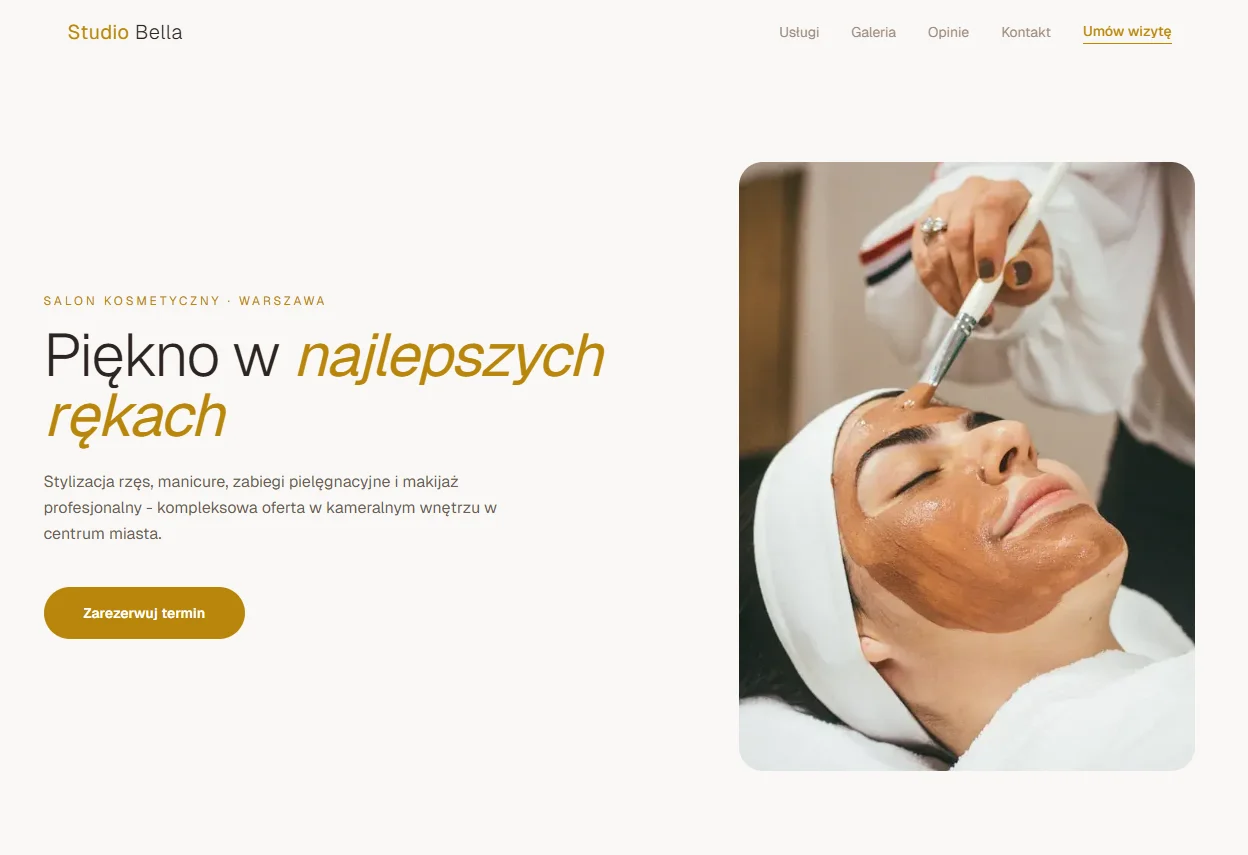 Podgląd strony — Salon kosmetyczny