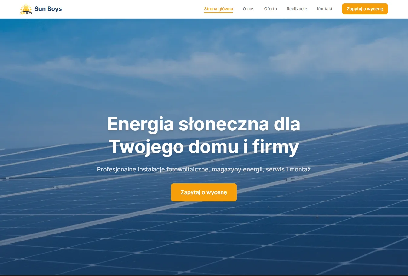 Podgląd strony — Sun Boys - fotowoltaika