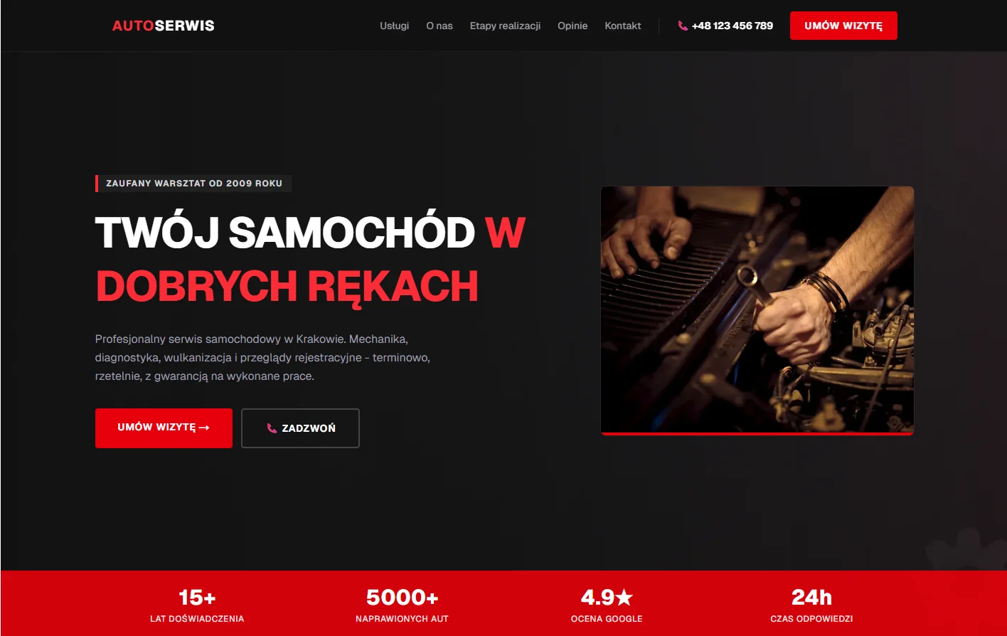 Podgląd strony — Warsztat samochodowy